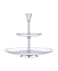 Swarovski Crystal Filled Stem 2-Tier Cake Stand