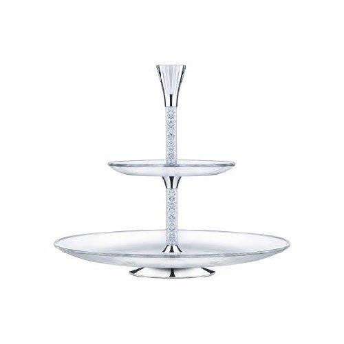 Swarovski Crystal Filled Stem 2-Tier Cake Stand
