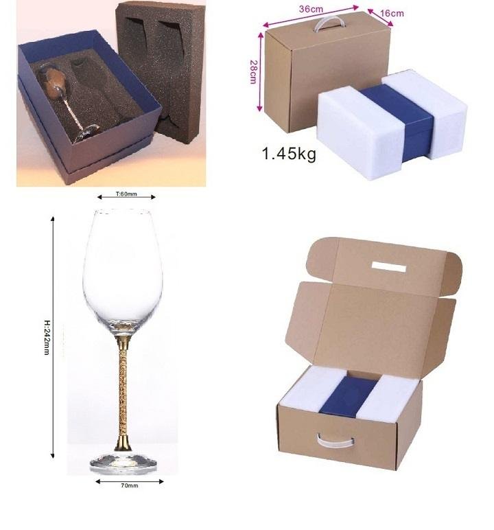 Gold Foil Wine Glass packaging
