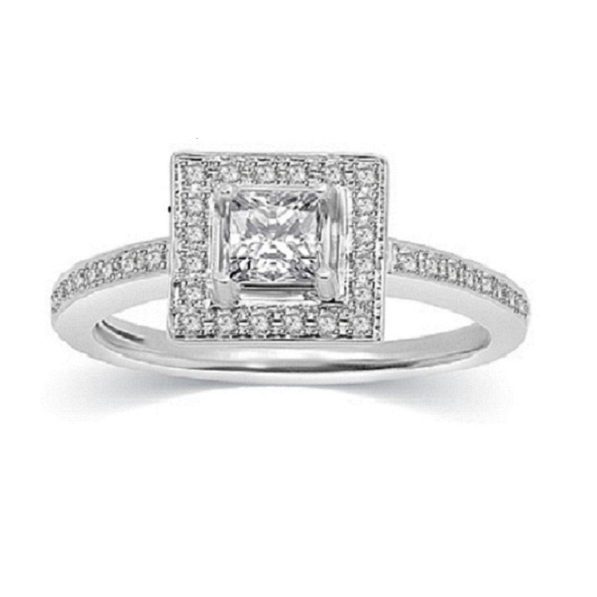 White Gold Diamond Halo Ring
