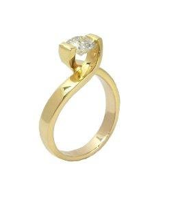 18ct Yellow Gold Floating Diamond Solitaire Ring