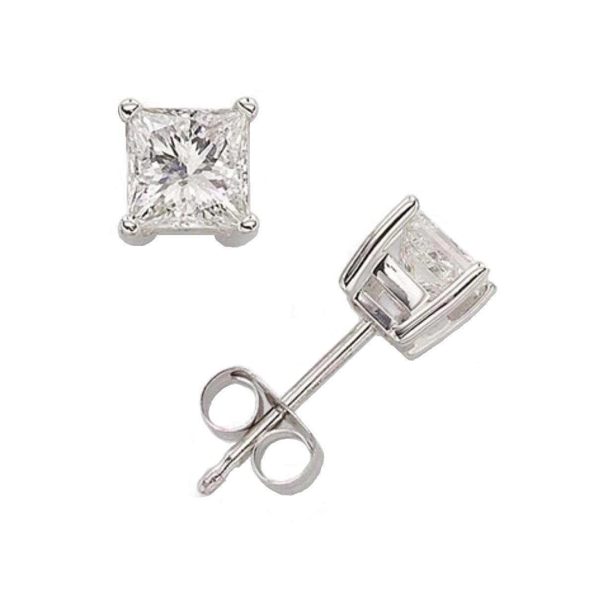 Sterling Silver Square Swarovski Stud Earrings