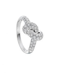 White Gold Diamond Love Knot Ring