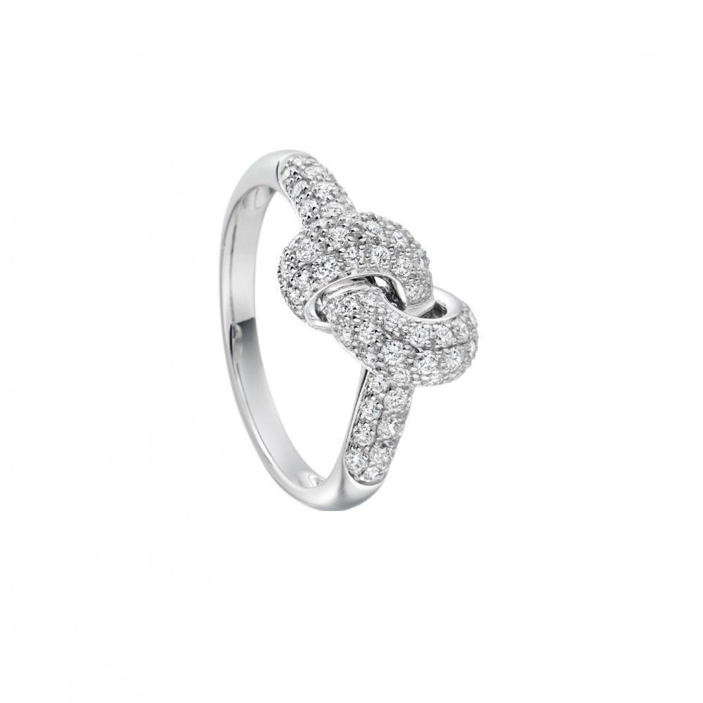 White Gold Diamond Love Knot Ring