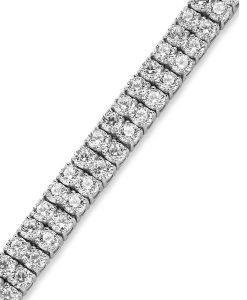 Silver Plated 2-Row Diamante Tennis Bracelet