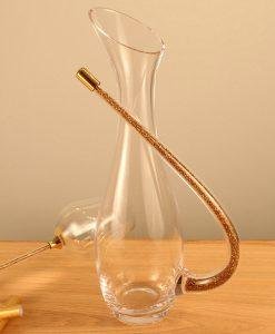 Decanter With Gold Swarovski Crystal Filled Handle