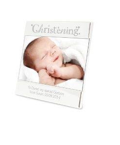 Personalised Silver-Plated Christening Photo Frame – 6x4 Engraved Gift