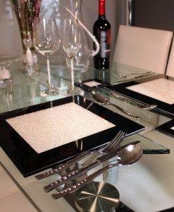 Swarovski Crystal Filled Black Place Mat Set