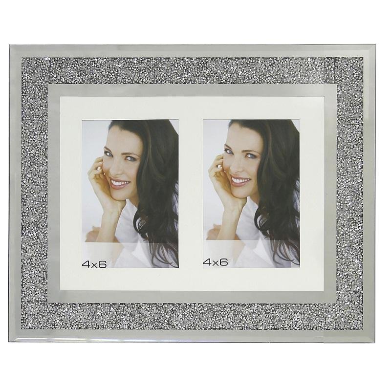 Twin Aperture Swarovski Crystal Filled Photo Frame