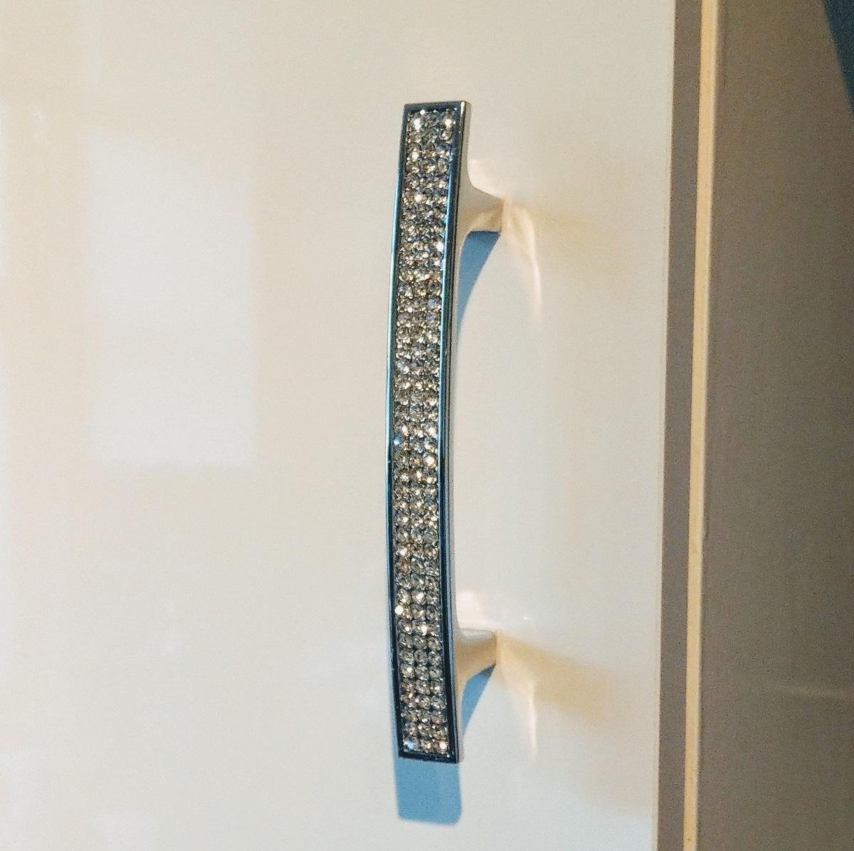 Chrome Cupboard Door Furniture Handle with Swarovski Crystals 96/128/160mm