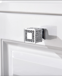 Square Kitchen Bedroom Wardrobe Cabinet Door Knob Handle with Swarovski Crystals