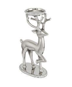 Tall Standing Reindeer Christmas Tealight Holder with Swarovski Crystals