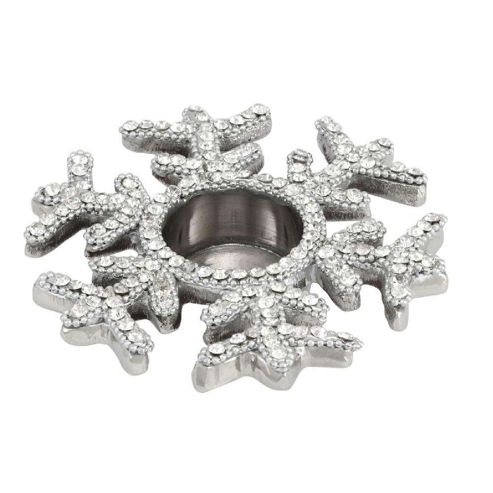 Christmas Snowflake Tealight Candle Holder with Swarovski Crystals