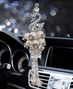 Hanging Swan Decoration With Swarovski Crystals