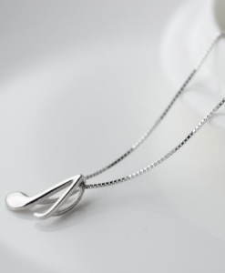 Sterling Silver Musical Note Pendant Necklace