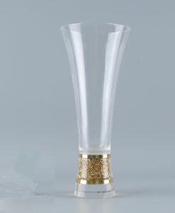 Large Vase Filled with Gold Swarovski Crystals