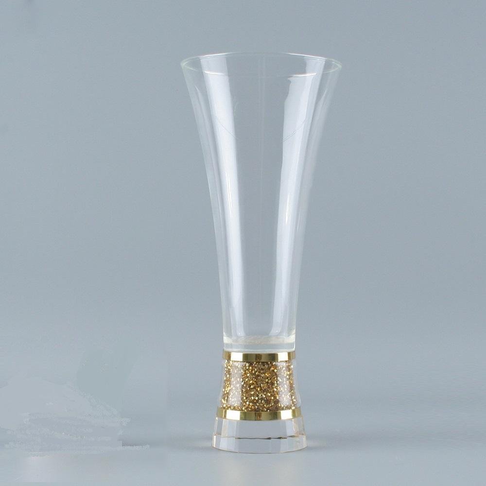 Large Vase Filled with Gold Swarovski Crystals