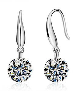 Silver Swarovski Crystal Drop Earrings