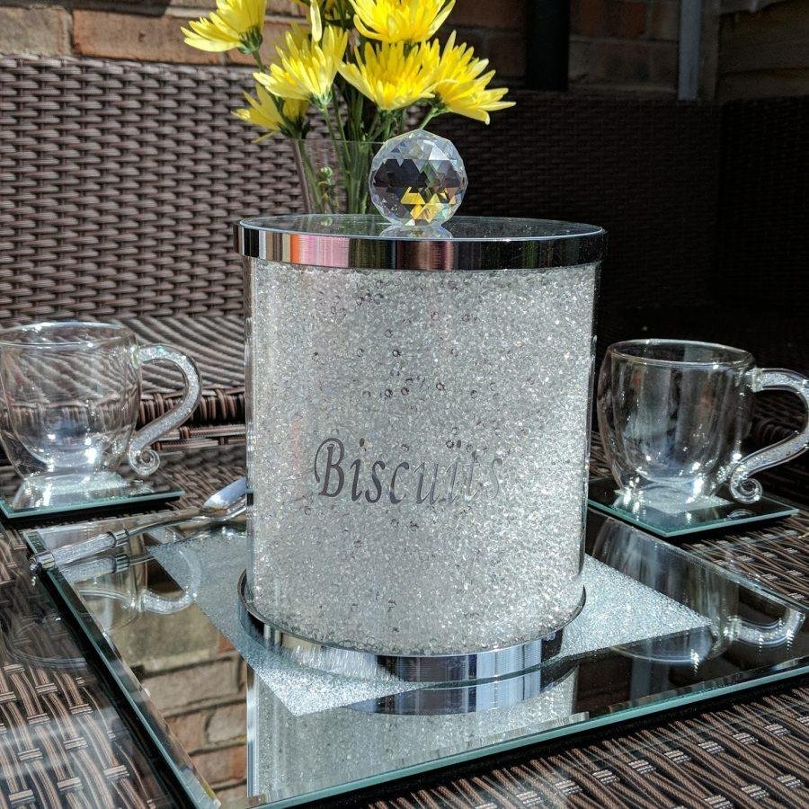 Swarovski Crystal Filled Biscuit Barrel Cookie Storage Jar