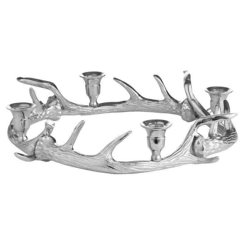 Table Centrepiece Circular Antler Candelabra With Four Candle Holders