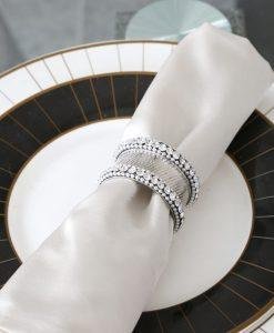 Set Of Napkin Rings With Swarovski Crystal Elements
