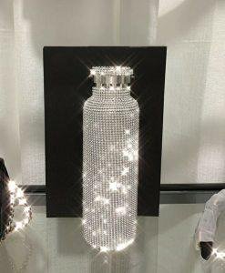 Re-usable Stainless Steel Water Bottle with Swarovski Crystal Elements