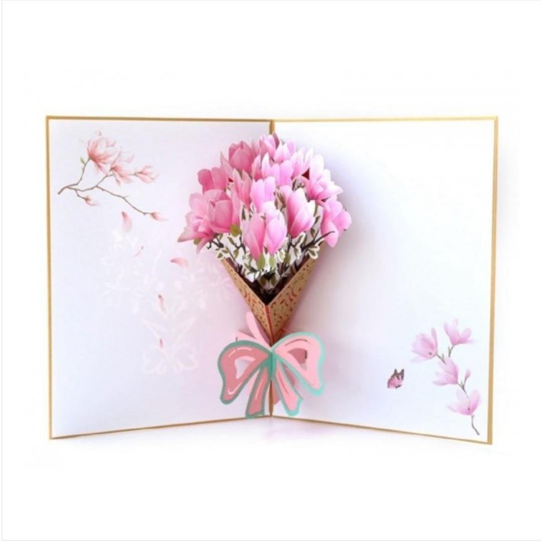 Pop Up 3D Birthday Card Floral Bouquet