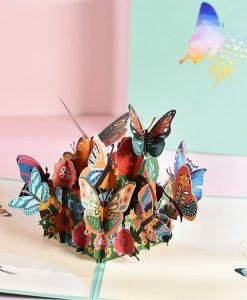 Pop Up 3D Butterflies Blank Greeting Card