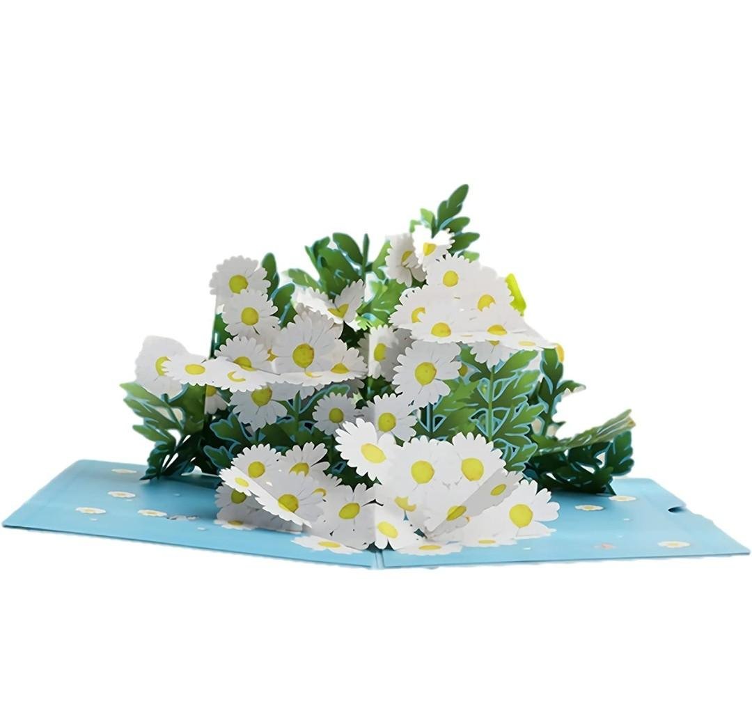 Pop Up 3D Daisy Flowers Blank Greeting Card