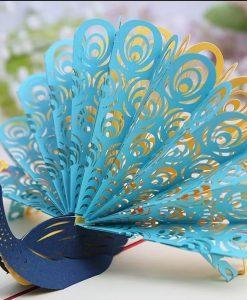 Pop Up 3D Laser Cut Peacock Wedding/Engagement Card