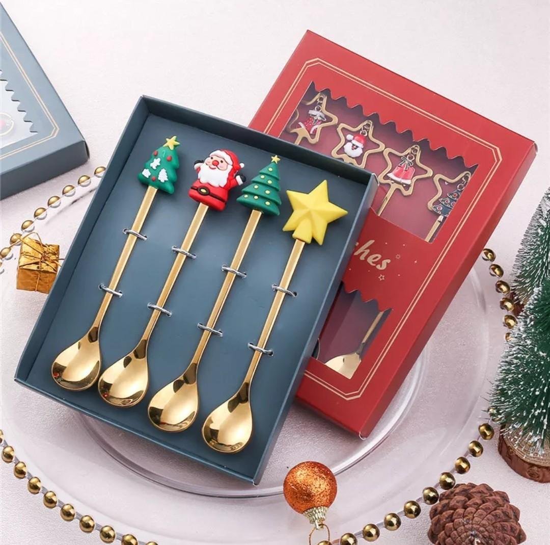 Set of Novelty Christmas Tea Coffee Spoons