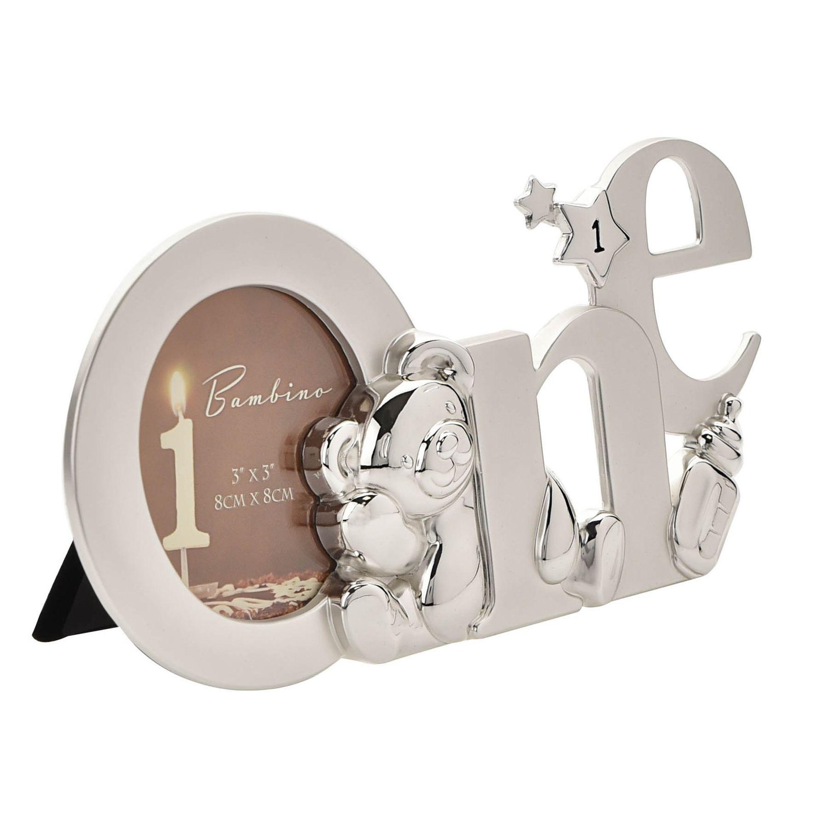 First Birthday Silver Effect Photo Frame - 'One'