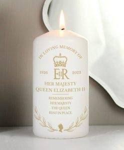 Personalised Queens Commemorative Pillar Candle