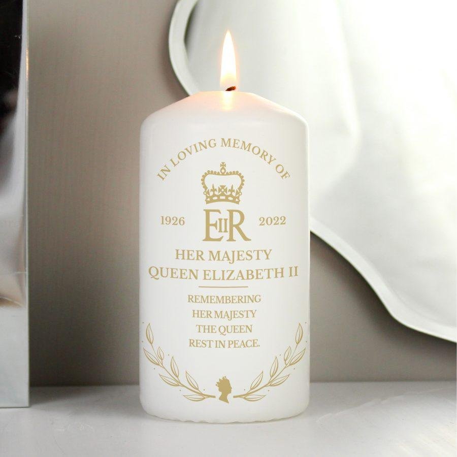 Personalised Queens Commemorative Pillar Candle