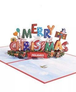 Pop Up 3D Merry Christmas Card