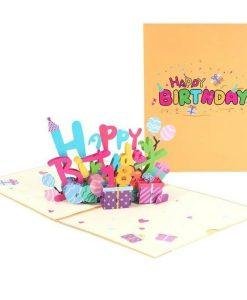 Pop Up 3d "Happy Birthday" Card with personalised numbers