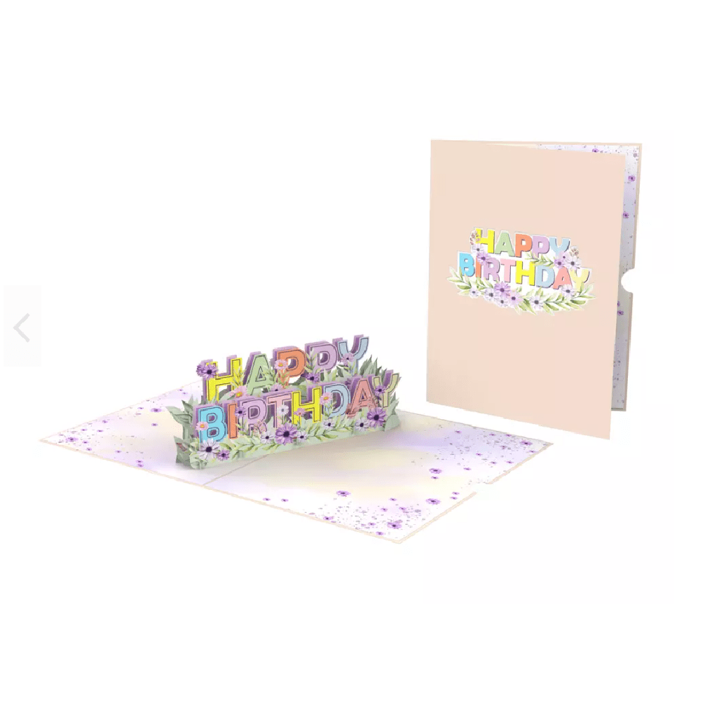 Pop Up 3D Happy Birthday Floral Card