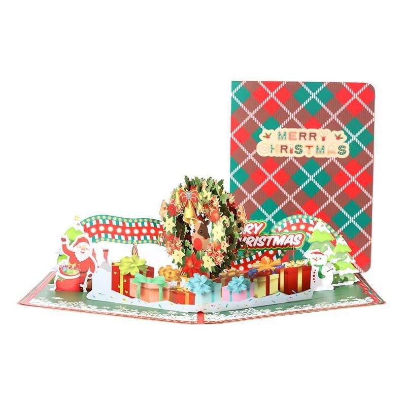 Pop up 3D Christmas Card - Christmas Scene with Wreath