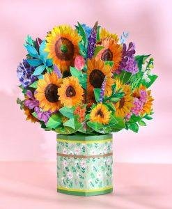 Pop Up 3D Card Bouquet Of Sunflowers