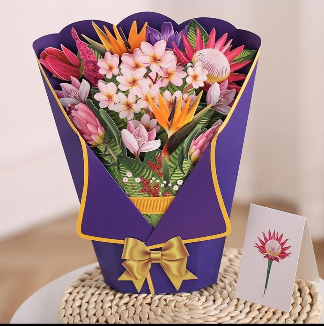 Pop Up 3D Large Life Size Floral Bouquet