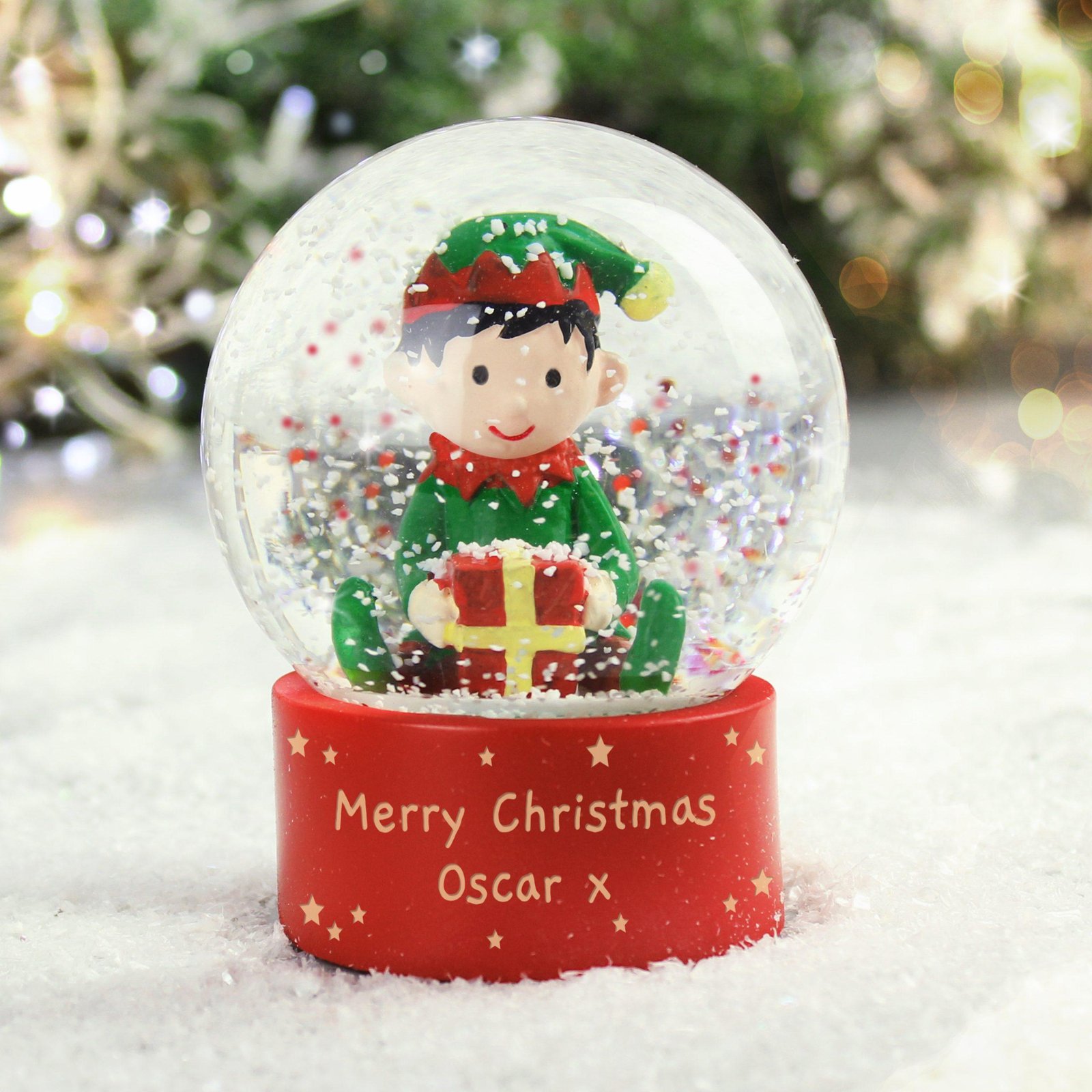 Naughty Elf Christmas Snow Globe