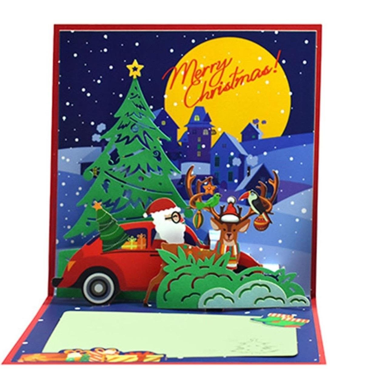 Pop Up 3D Santa Delivery Christmas Card