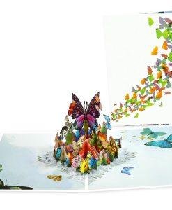Pop Up 3D Butterflies Blank Greeting Card