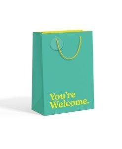 Mint Green Medium Gift Bag "You're Welcome"