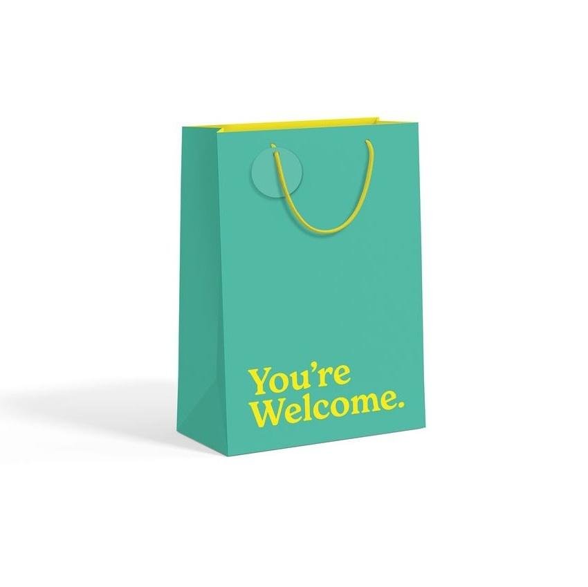 Mint Green Medium Gift Bag "You're Welcome"
