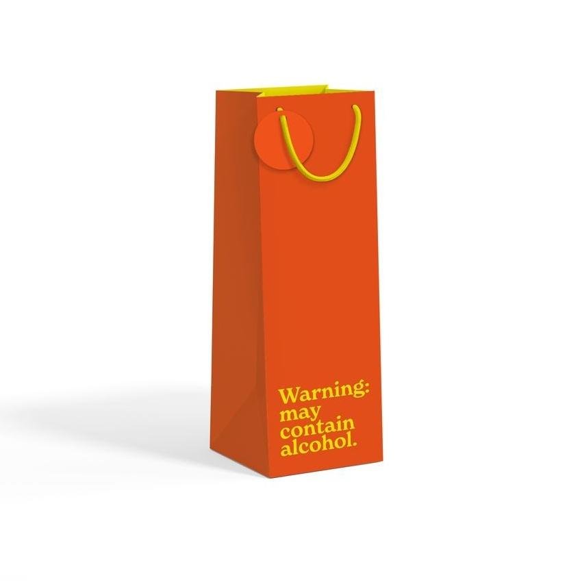 'Warning: May Contain Alcohol' Bottle Gift Bag