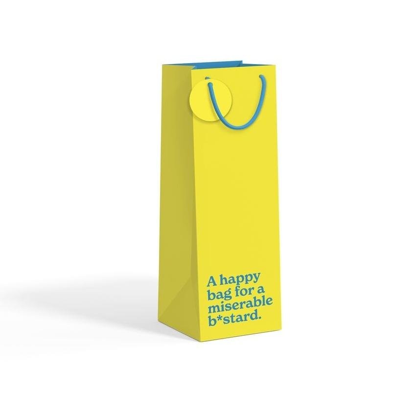 'A Happy Bag for a Miserable B*stard' Bottle Gift Bag