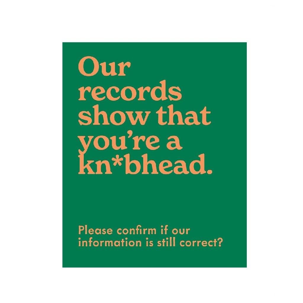 FRG202 You're a Knobhead Blank Greeting Card