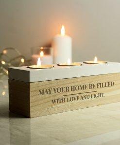 Personalised Classic Triple Tea Light Box