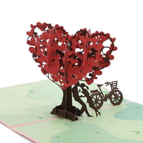 Pop Up 3D Valentines Heart Cycle Card